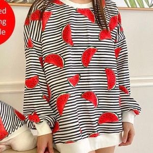 Watermelon sugar sweater with matching dog top